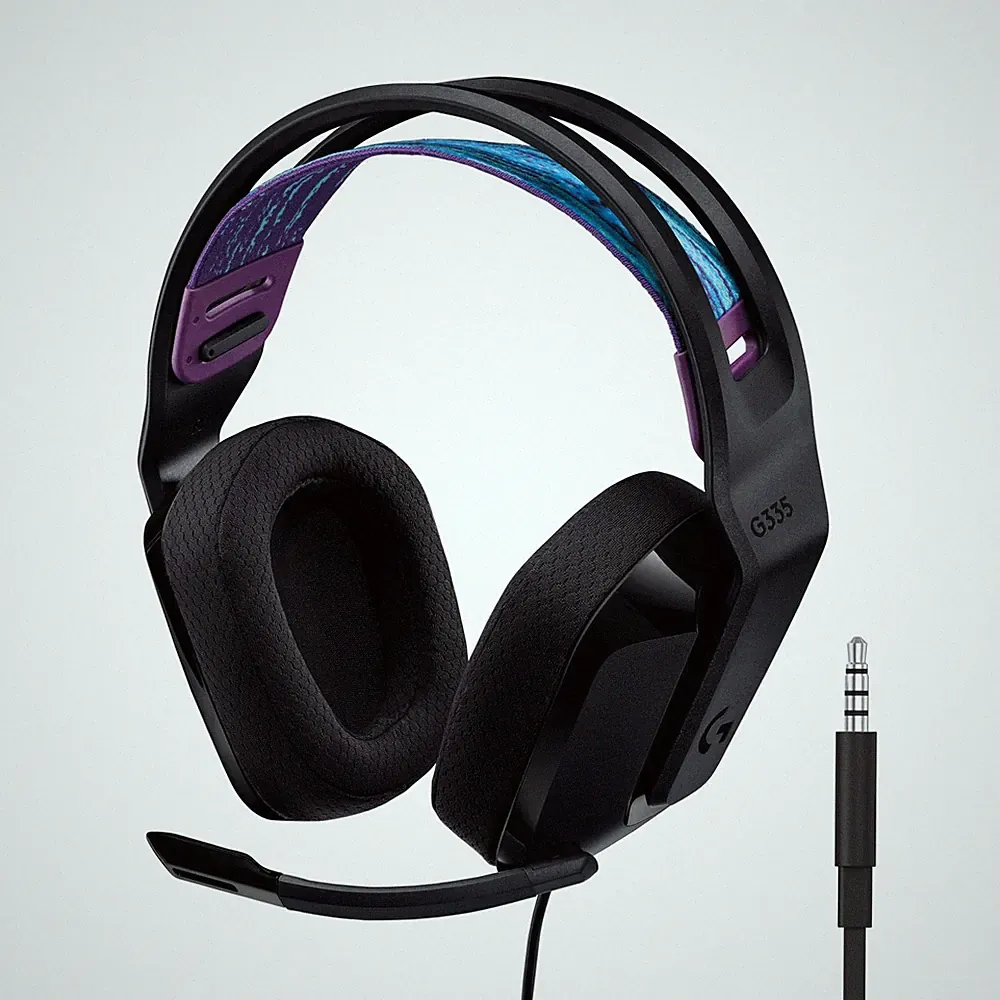 Logitech G G335, Kabelgebundenes Headset, Mikrofon mit Flip Stummschalter black