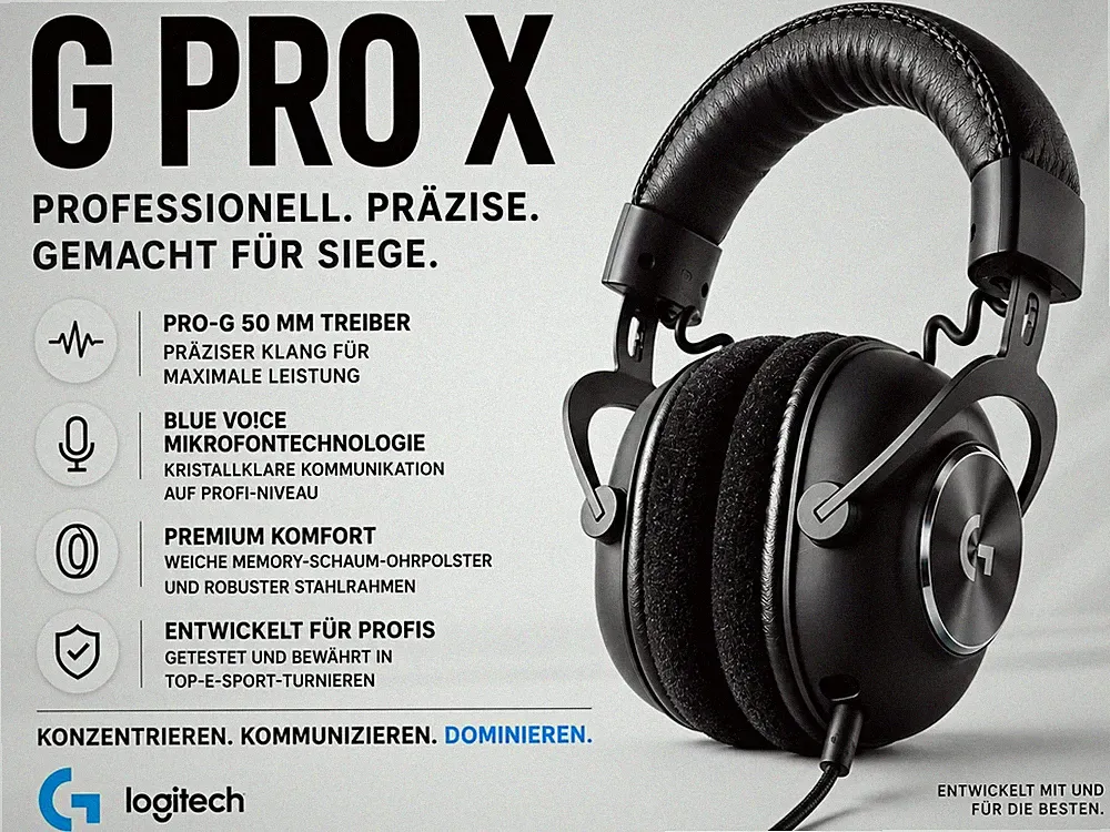 Logitech G PRO X Gaming-Headset Kopfhörer mit Mikrofon