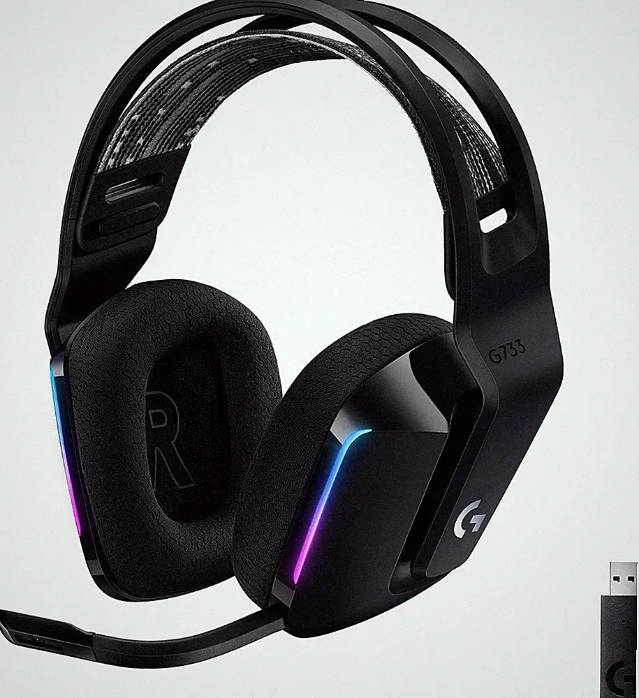 Logitech G733 LIGHTSPEED kabelloses Gaming-Headset mit Kopfbügel, Schwarz