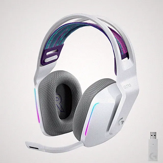 Logitech G733 LIGHTSPEED kabelloses Gaming-Headset mit Kopfbügel, Weiß