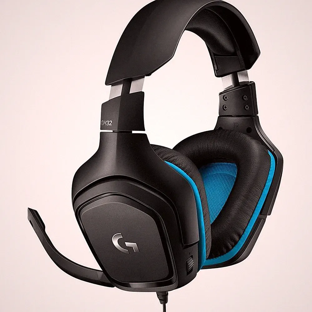 Logitech Gaming G432 Over Ear Headset kabelgebunden 7.1 Surround Schwarz, Blau