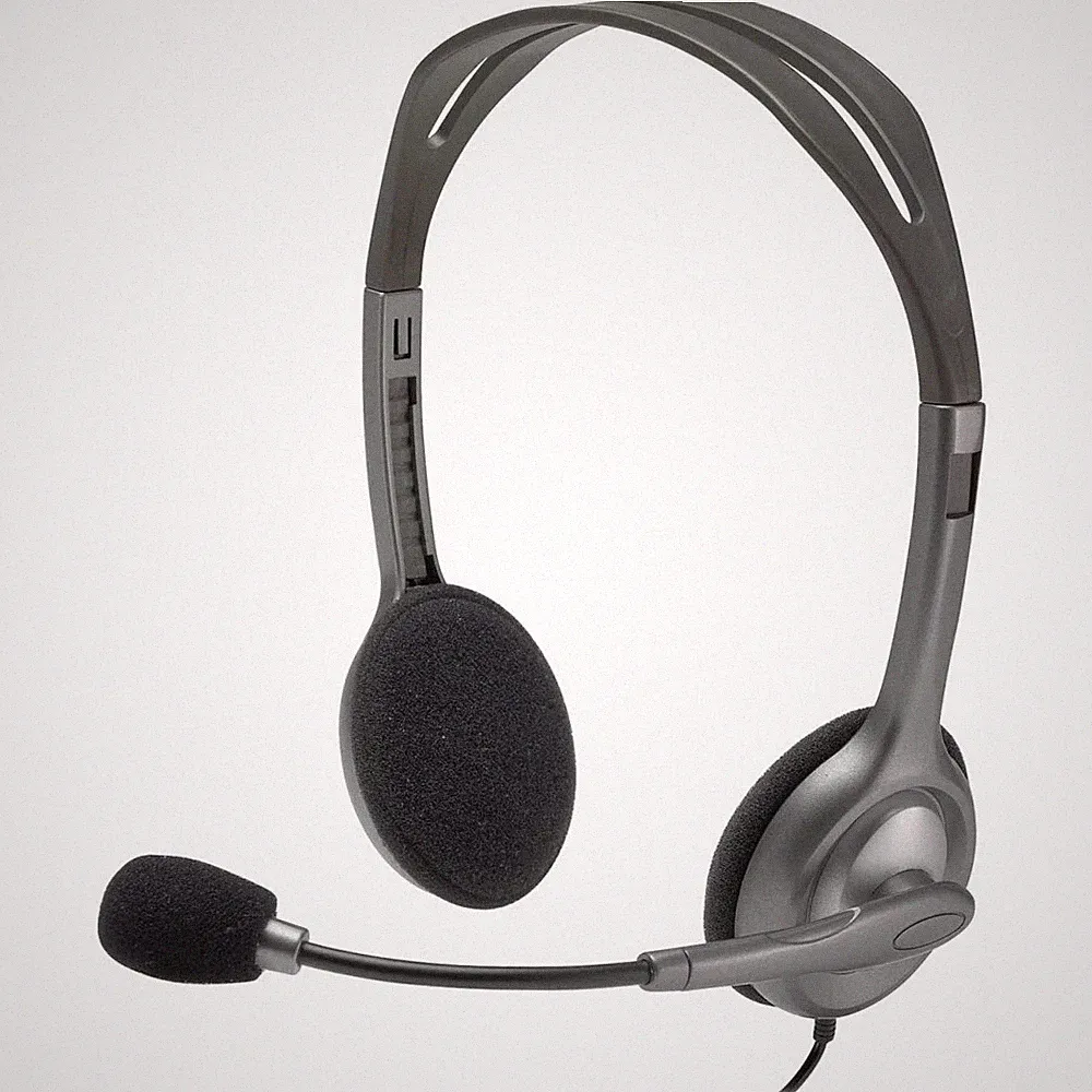 Logitech H110 PC-Headset silber On-Ear Stereo-Kopfhörer Kopfbügel kabelgebunden
