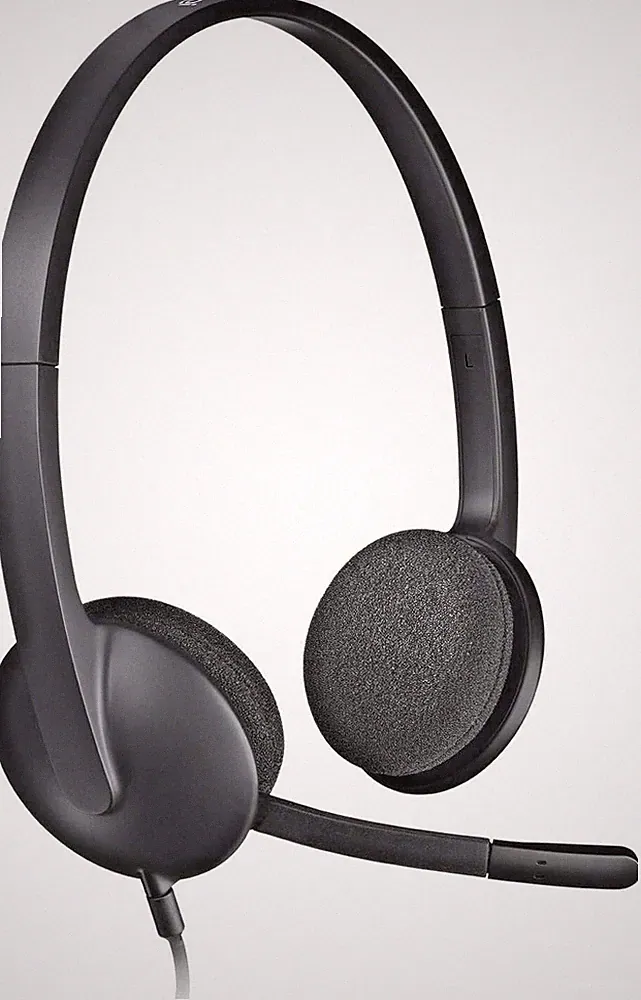 Logitech H340 Kopfhörer mit Mikrofon, Stereo-Headset, Verstellbares Mikrofon