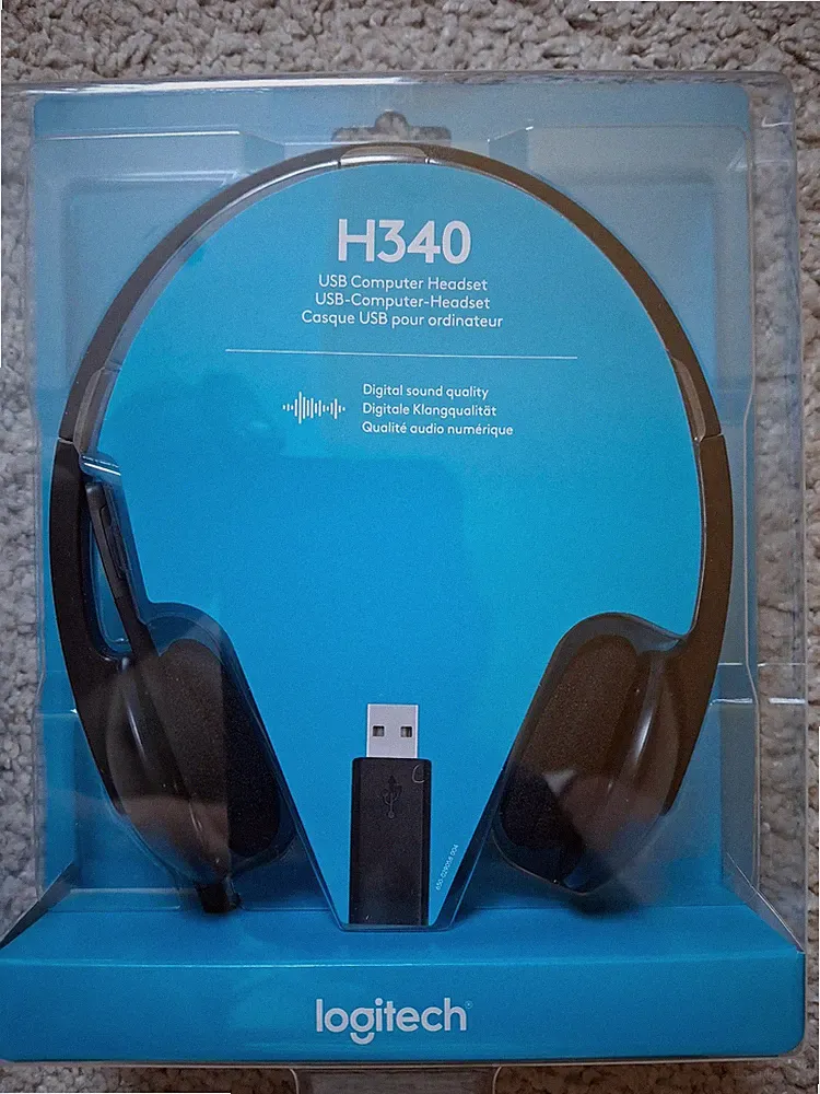 Logitech H340 Kopfhörer mit Mikrofon, Stereo-Headset, Verstellbares Mikrofon