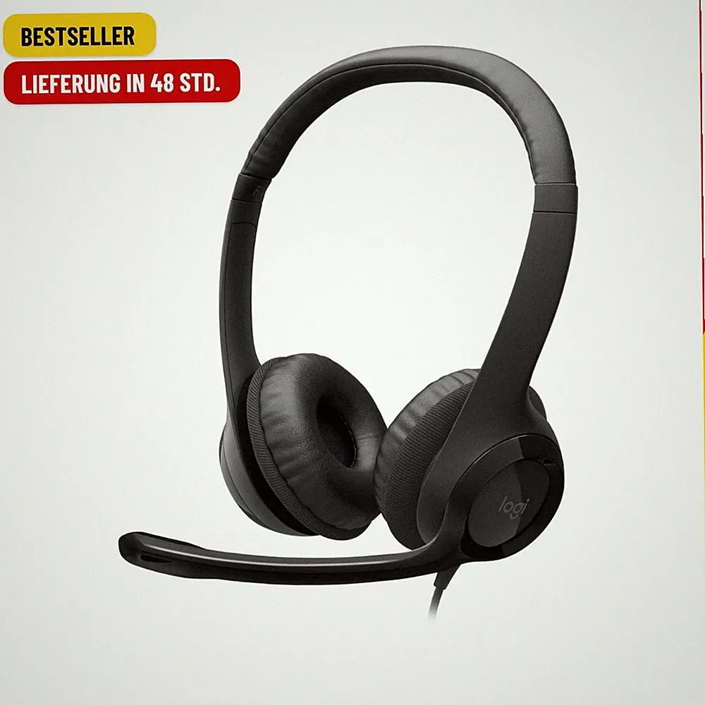 Logitech H390 verkabelter Kopfhörer für PC/Laptop, Stereokopfhörer mit rauschunt