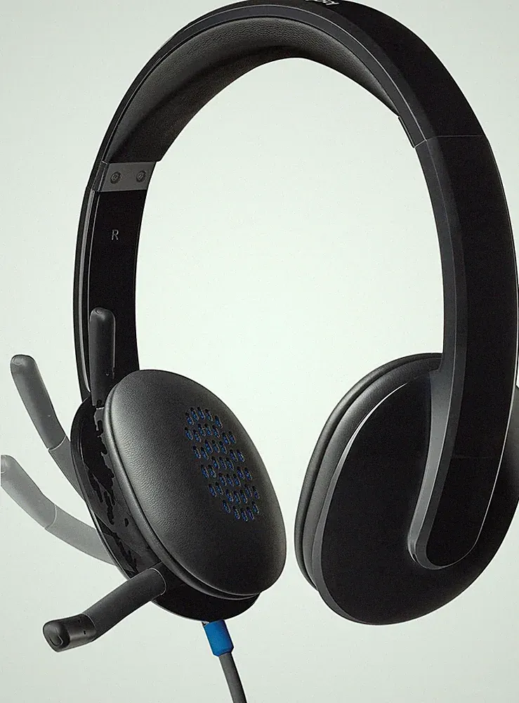 Logitech H540 Kopfhörer mit Mikrofon, Stereo-Headset, Verstellbares Mikrofon mit