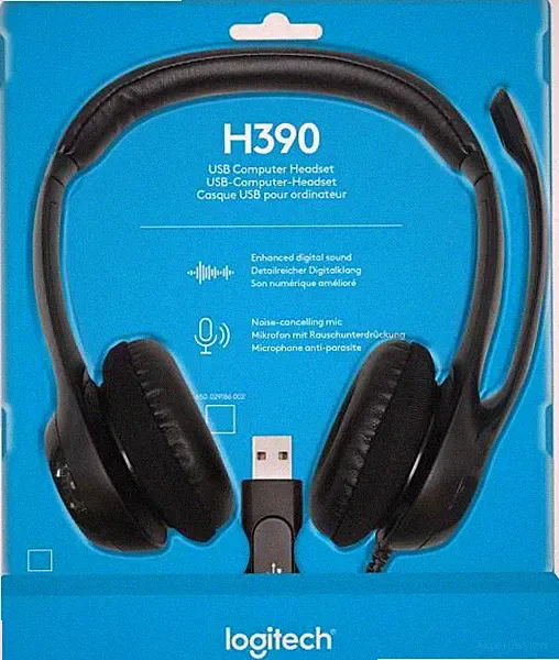 Logitech Headset H390 USB Stereo mit Mikrofon schwarz 981-000406