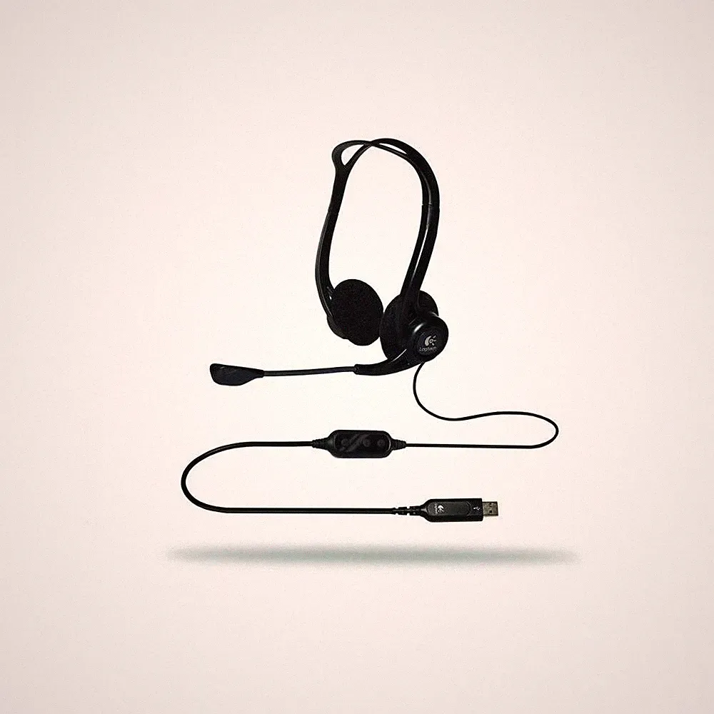 Logitech Headset PC 960 Stereo Kopfhörer leicht 2,4m Kabel USB Laptop PC Gaming