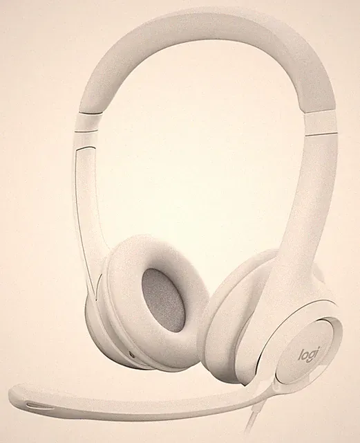 Logitech USB-Headset H390 grau, weiß
