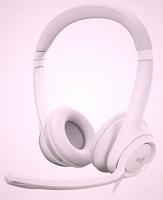 Logitech USB-Headset H390 grau, weiß