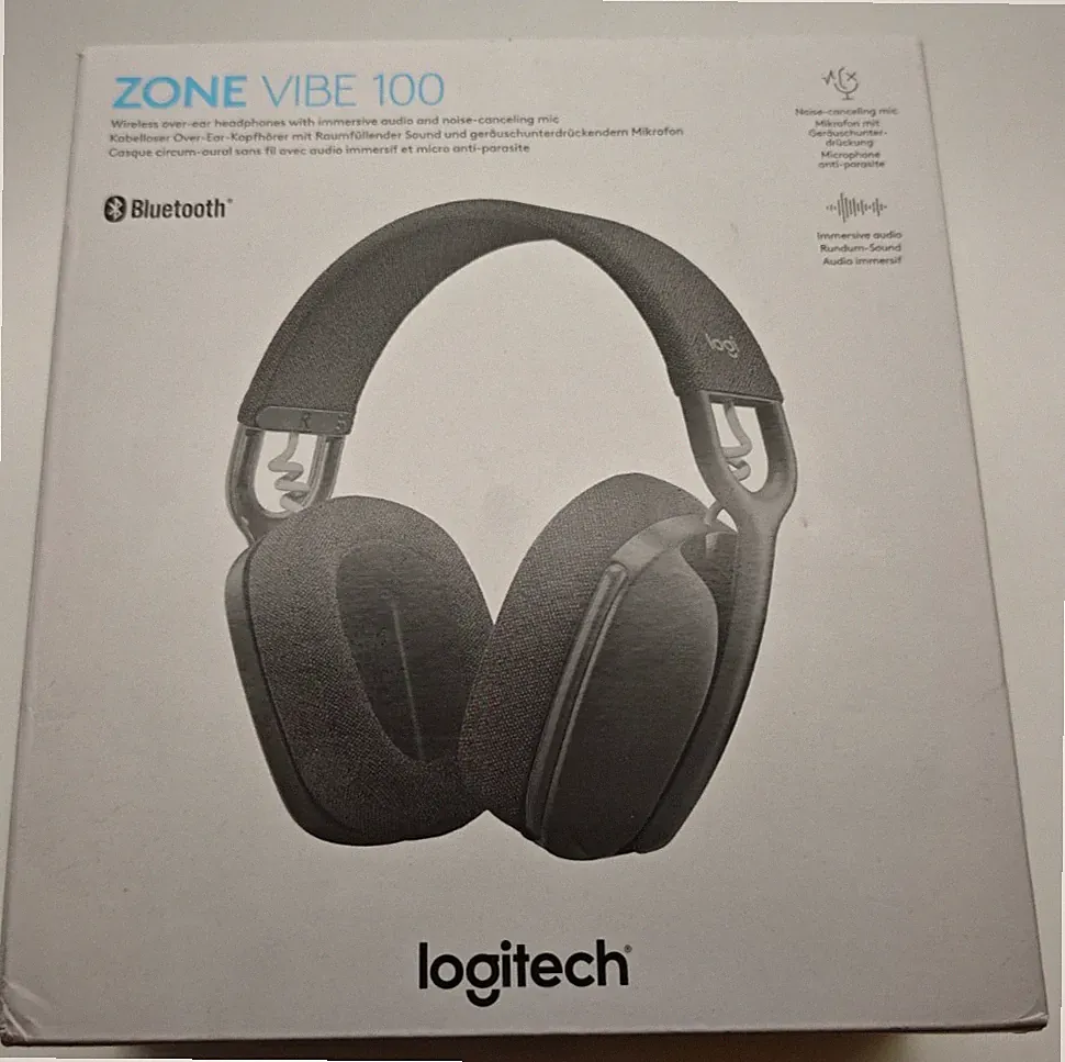 Logitech Zone Vibe 100 Kabellose Ohrumschließende Bluetooth Kopfhörer - Grau