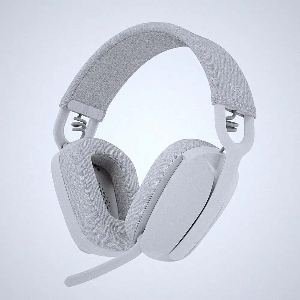 Logitech Zone Vibe 100 Leichte, kabellose Over-Ear-Kopfhörer mit Mikrofon, Weiß