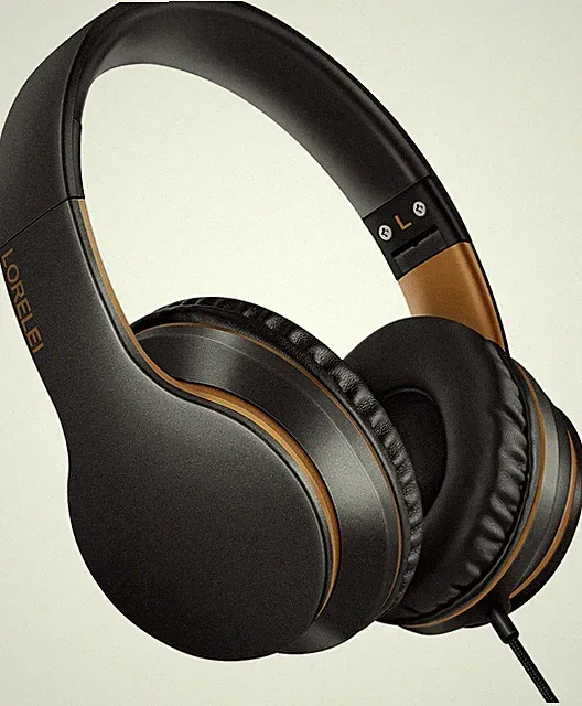 LORELEI X6 Over-Ear Headphones with Microphone, Lightweight Foldable Portable