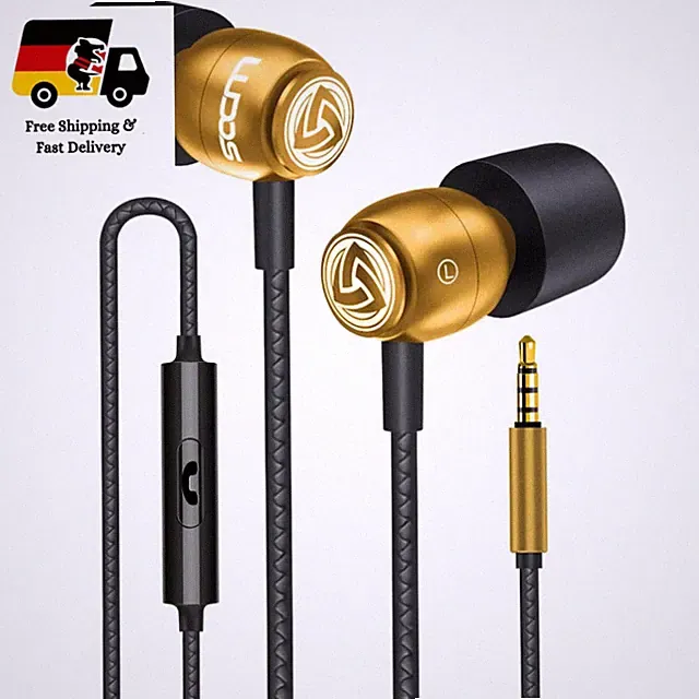 LUDOS Clamor In Ear Kopfhörer Gold - Kabelgebunden mit Mikrofon, 32 Ohm, Bass