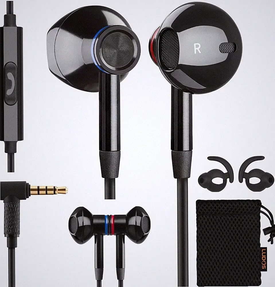 LUDOS NOVA Kopfhörer In Ear Kopfhörer mit Kabel und Mikrofon, 5 Jahre Garantie