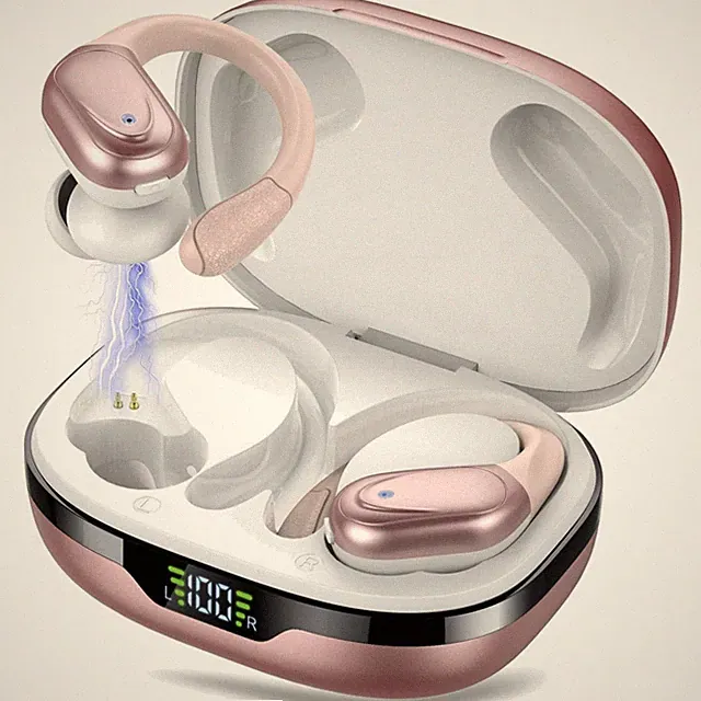 Luxuriöse kabellose In-Ear Kopfhörer in Roségold mit 4 Mikrofonen & 60 Std Akku