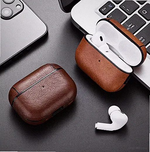 Luxus Leder AirPods Schutzhülle Elegant Edel Apple Silikon Case Cover Bumper