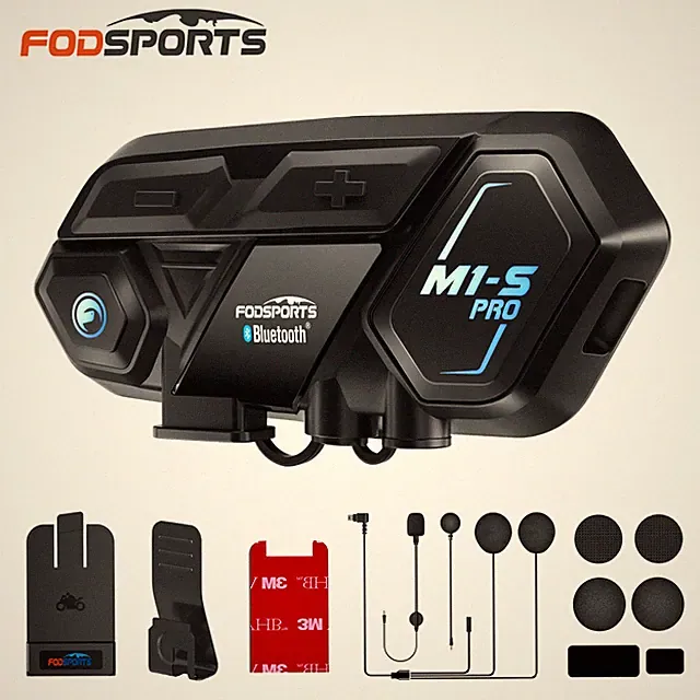 M1-S Pro 2000M Motorrad Helm Headset Gegensprechanlage Fodsports Sprechfunkgerät