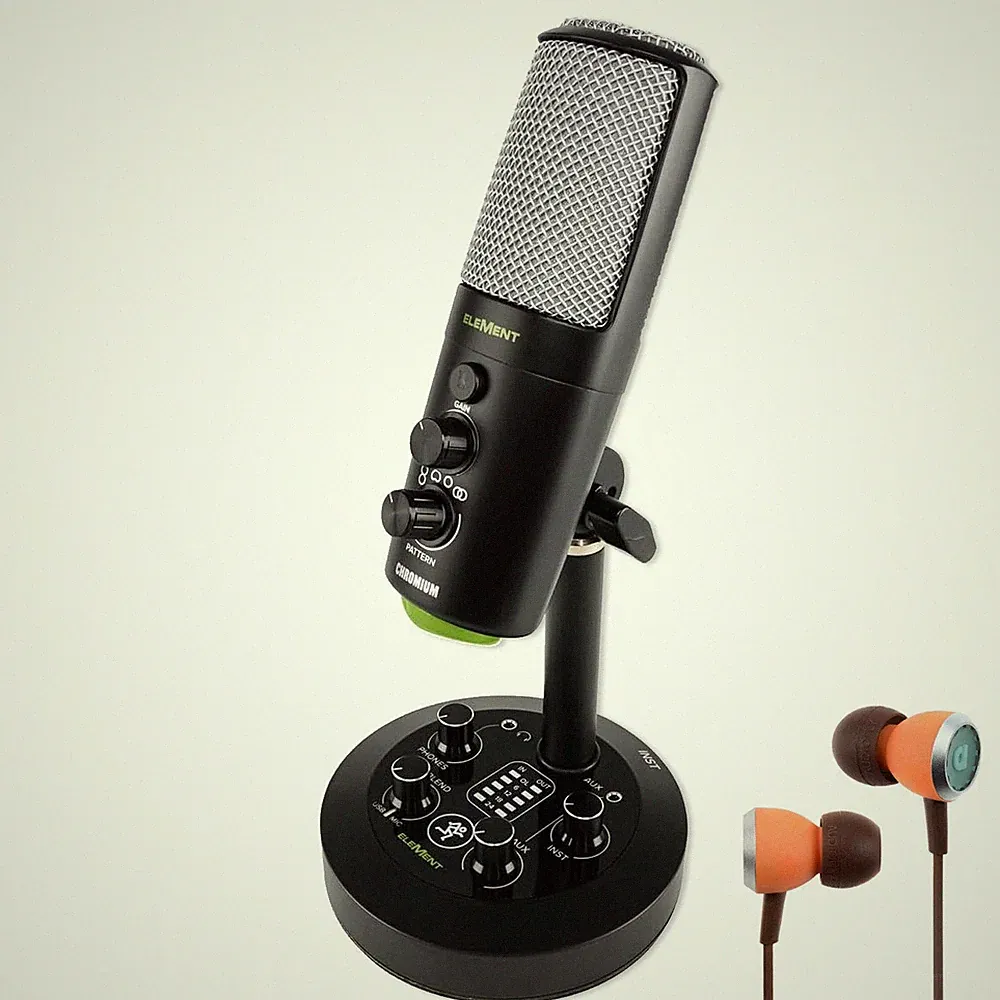 Mackie Chromium USB-Mikrofon mit In-Ear Kopfhörer
