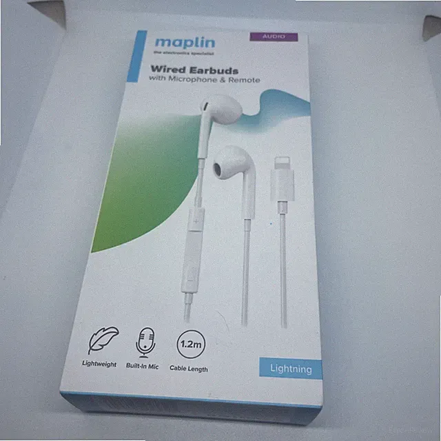Maplin kabelgebundene Ohrhörer 3,5 mm Klinke, integriertes Mikrofon & Steuerung, TPE-Kabel, 1,2 m