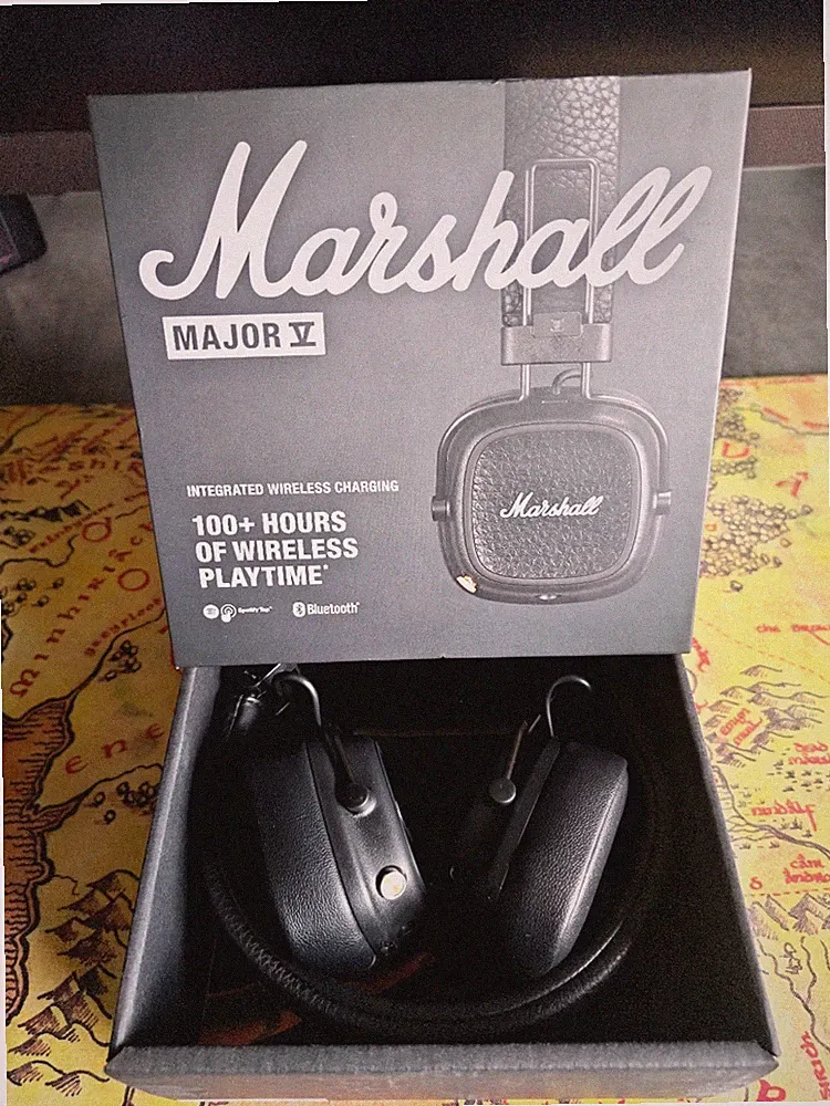 Marshall Major V Bluetooth Kopfhörer, Schwarz, Over-Ear, abnehmbares Kabel