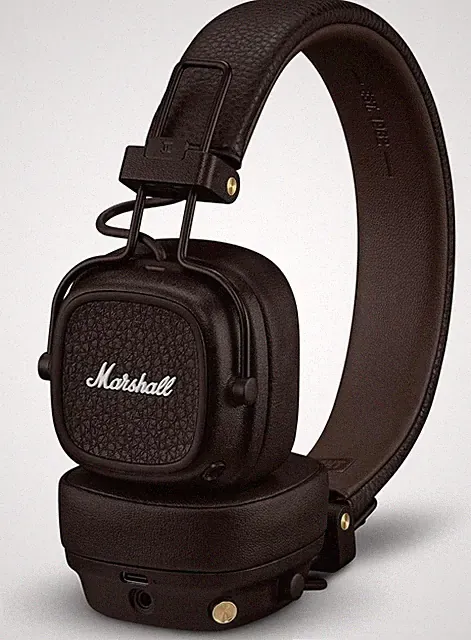 Marshall Major V Bluetooth Wireless Kopfhörer, 100 Stunden Spielzeit - Braun