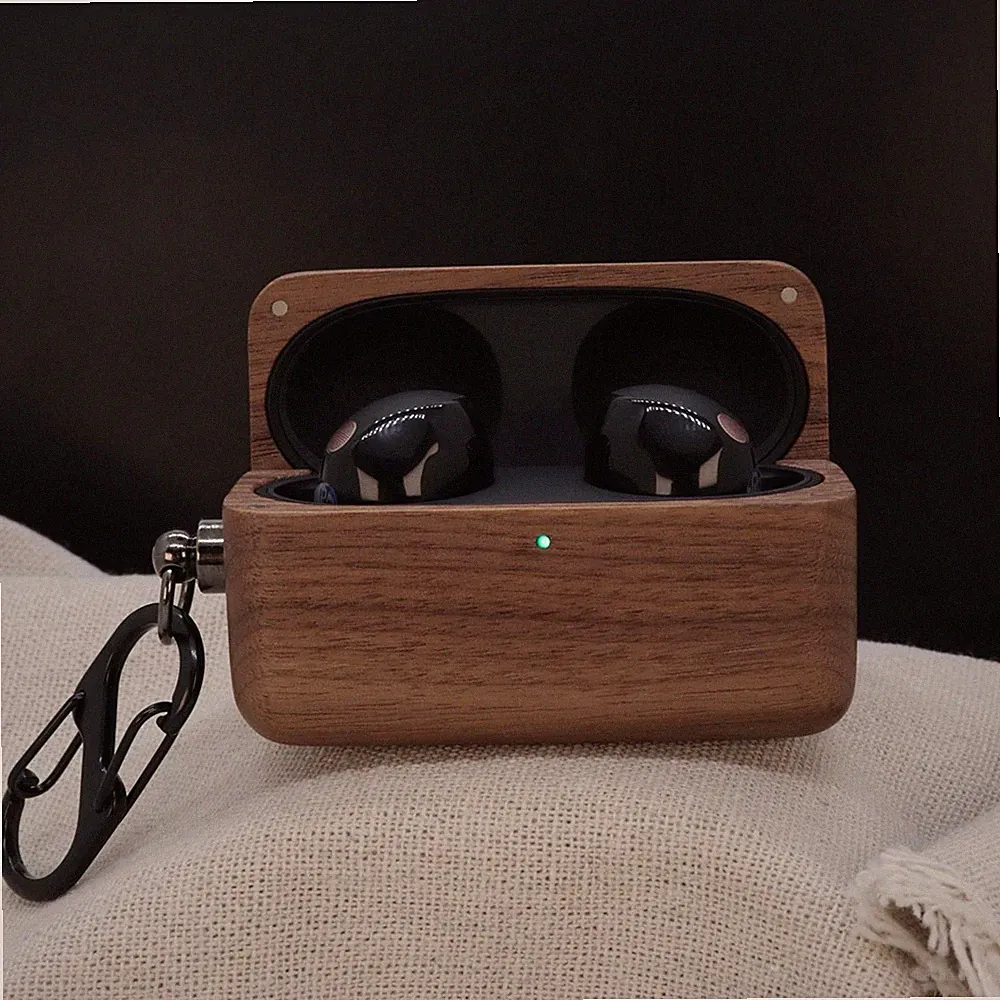 Massivholz Hülle für Sony WF-1000XM5 Bluetooth Kopfhörer Holz Schutzhülle
