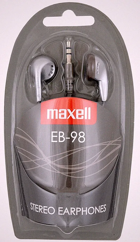 Maxell In Ear Ohrhörer Kopfhörer EB-98 3,5 mm Klinke in silber