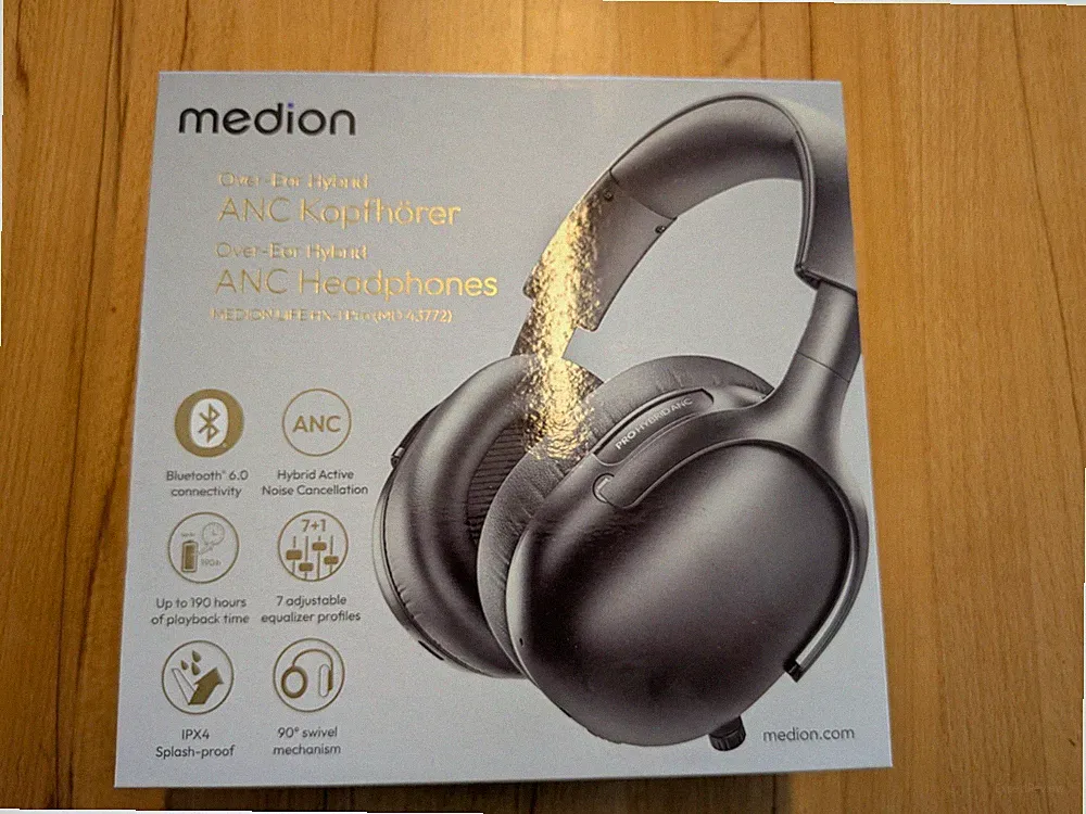 MEDION HX‑1 Pro • Over‑Ear Kopfhörer • Hybrid ANC • BT 6.0 • 190h Akku • IPX4
