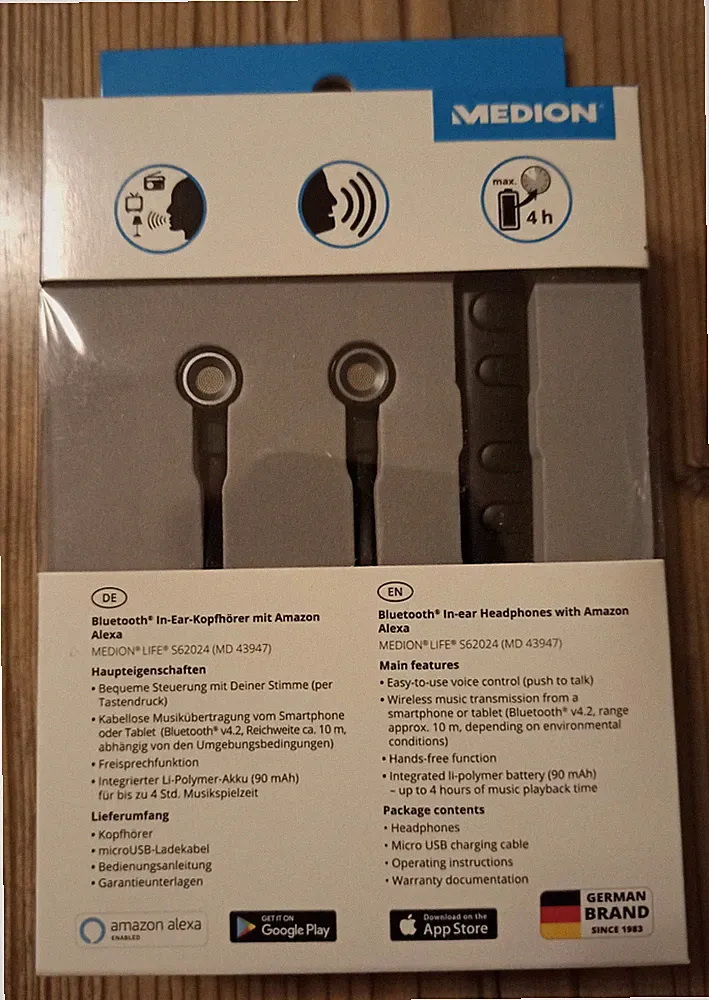 Medion Life Alexa Bluetooth In Ear Kopfhörer S62024 NEU & OVP