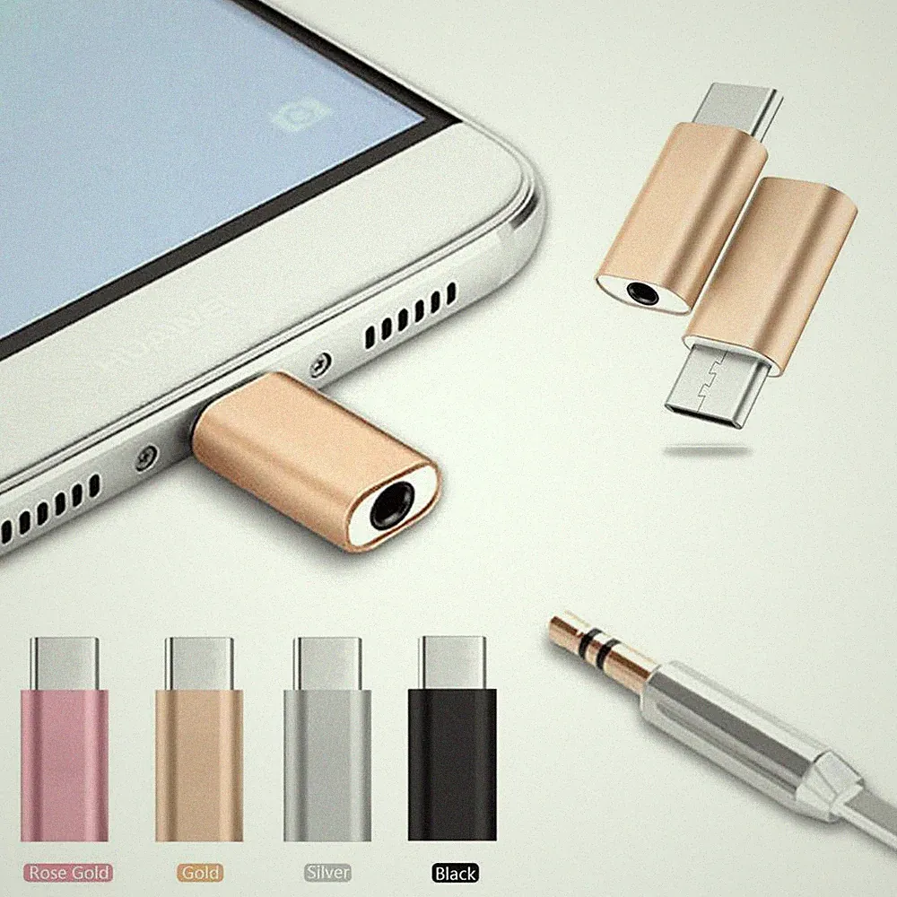 Metall Typ C bis 3,5 mm AUX-Klinke Kopfhörer USB-C Kopfhörer Rose Adapter O X7D3
