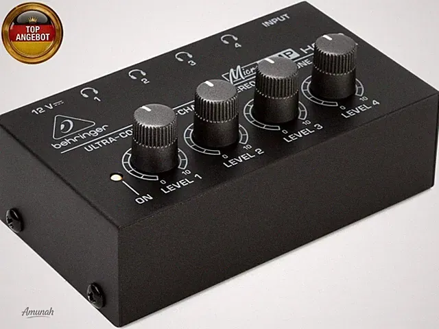 MICROAMP HA400 Ultra-Compact 4-Channel Stereo Headphone Amplifier for Studio