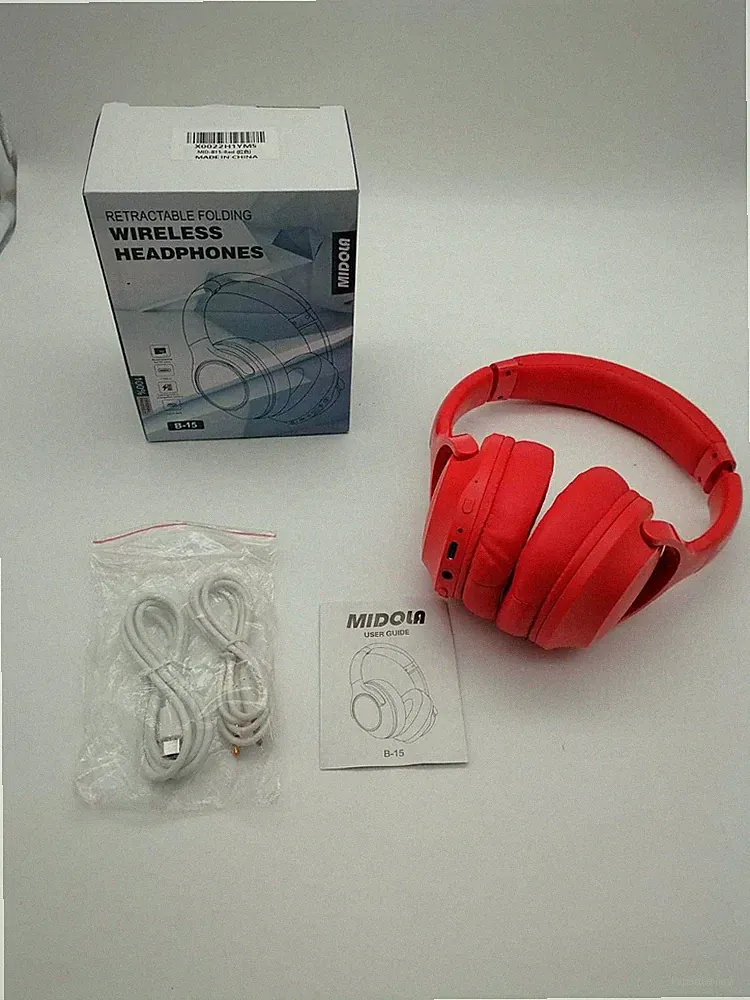 MIDOLA Bluetooth Over-Ear Kopfhörer Rot, 68H Spielzeit HiFi Stereo Sound
