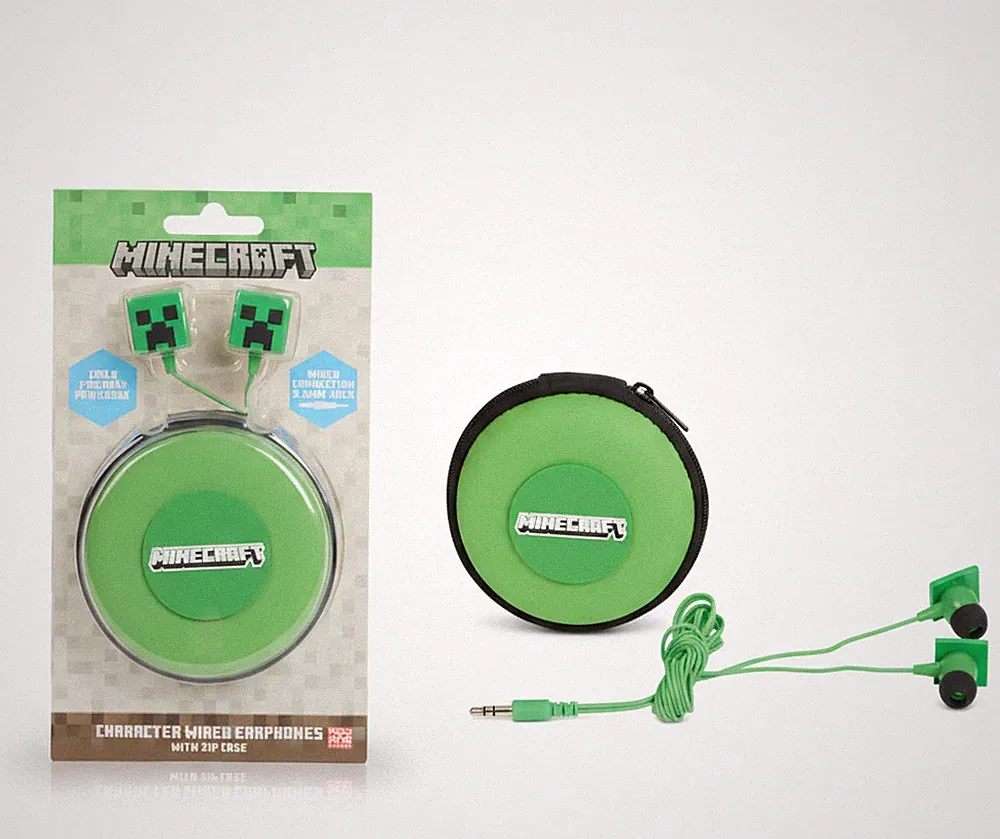 Minecraft In-Ear Kopfhörer Kinder 85dB Lautstärkebegrenzung mit Etui Gaming