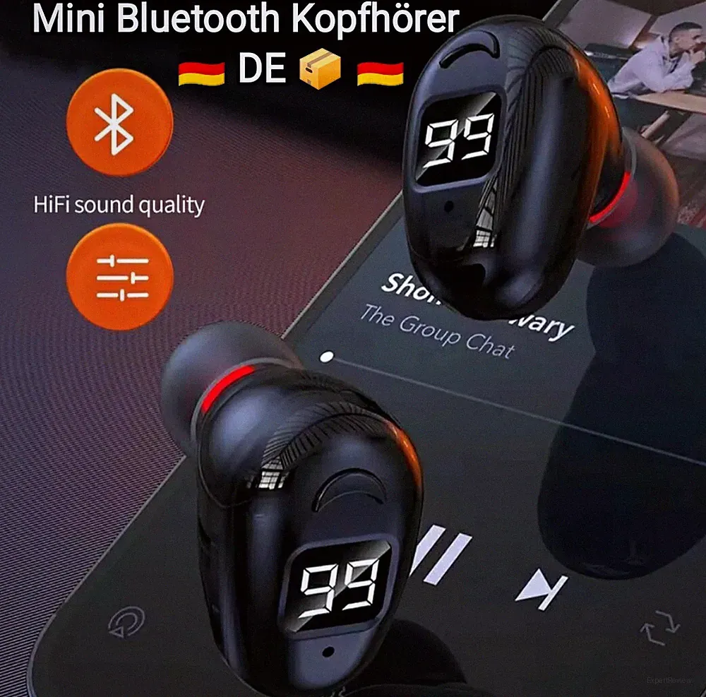 Mini Earbuds mit LED Bluetooth 5.2 In-Ear-Kopfhörer HD Dual Pair 30H Musik🎶
