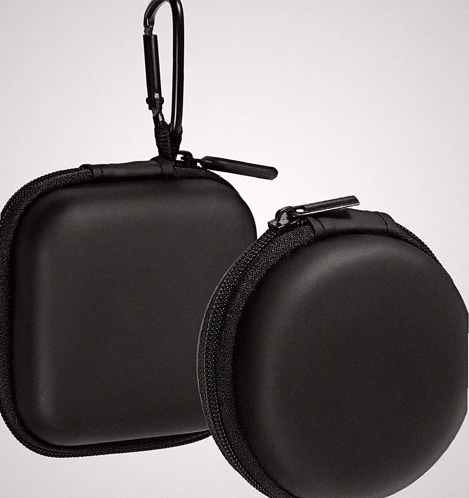 Mini Kopfhörer Tasche Set mit Karabiner für unterwegs, stoßfest & kompakt