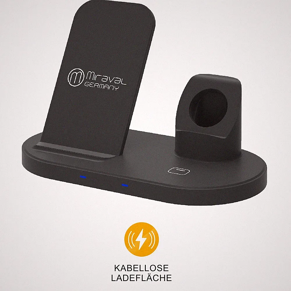 Miraval 2-in-1 Ladestation kabellos für Smartphone & Kopfhörer Smartwatch