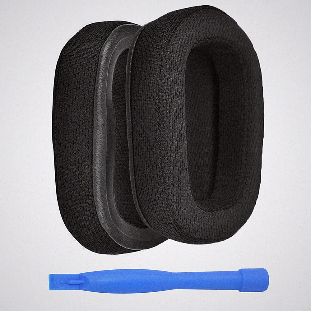 MMOBIEL Ersatz Ohrpolster Logitech G935 / G933 Kopfhörer - Mesh Gewebe - Schwarz