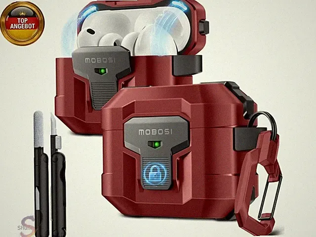MOBOSI für Airpods Pro 3 Hülle mit Schloss,Rot