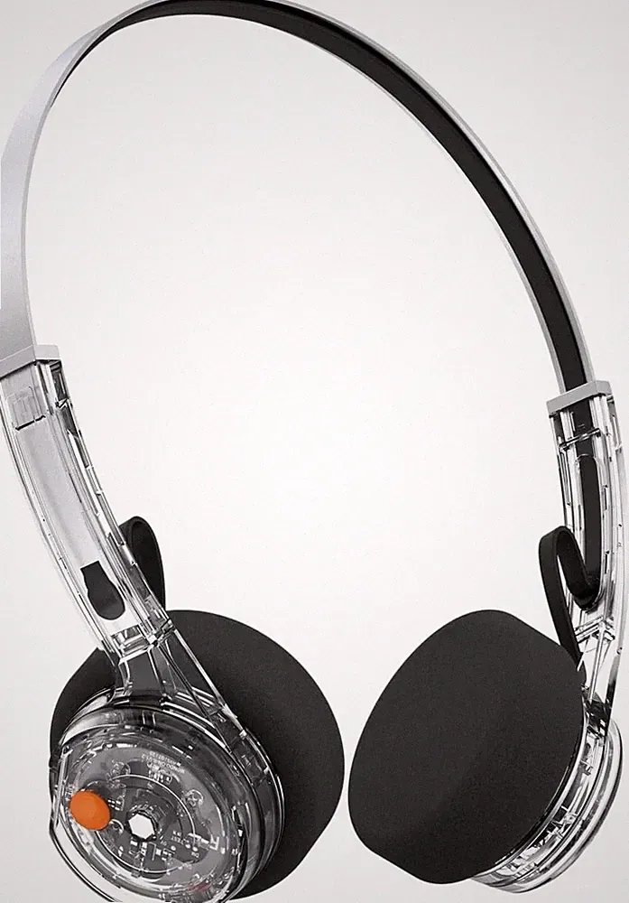 MONDO Freestyle On-Ear Bluetooth Headphones, Transparent