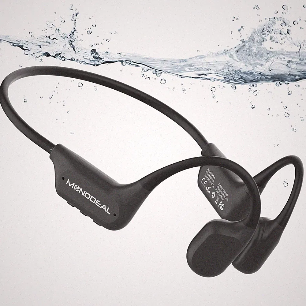 MONODEAL Knochenschall Kopfhörer IP68 Bluetooth MP3 SchwimmHeadset für Sport