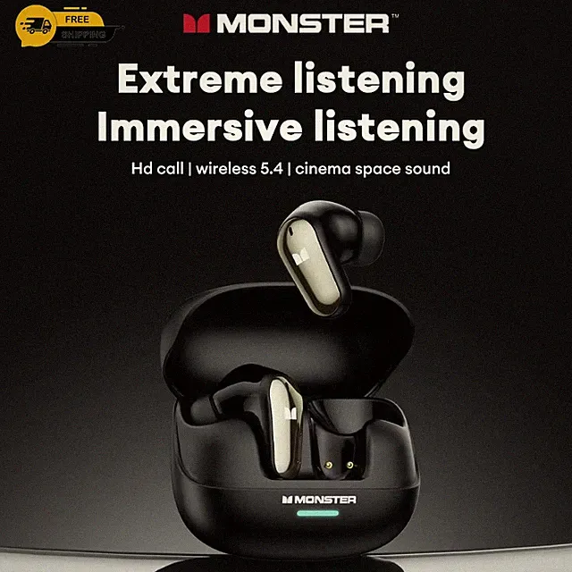 Monster MQT52 Wireless Earbuds Bluetooth 5.4 Gaming Kopfhörer HiFi mit Mikrofon Dual