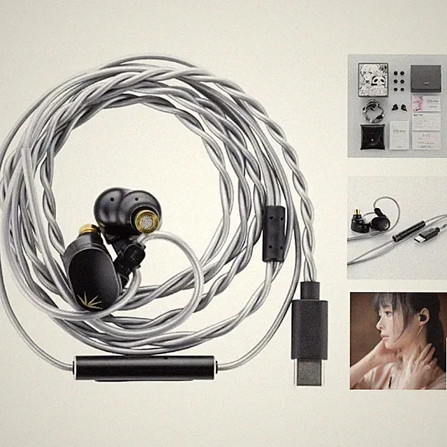Moondrop Chu II DSP In-Ear Kopfhörer USB-C mit Mikrofon, 10mm Treiber, Schwarz