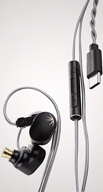 MOONDROP CHU II DSP Typ-C In-Ear Kopfhörer Al-Mg Treiber 10mm Schwarz/Dunkelgrau