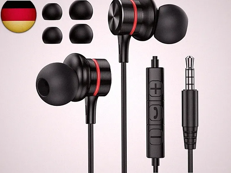 MOSWAG In Ear Kopfhörer mit Kabel, In Ear Kopfhörer 3.5mm Klinke, Anschlussom K