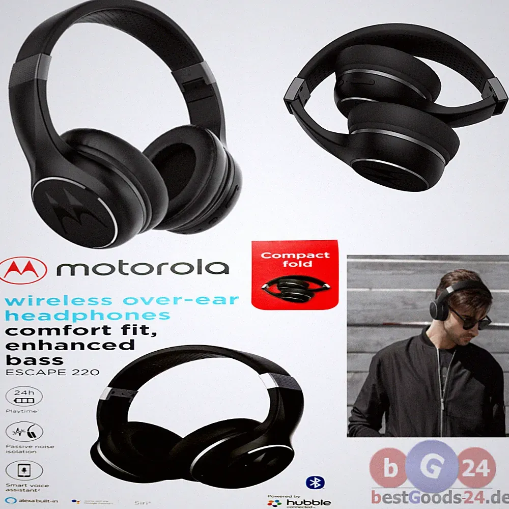 Motorola Escape 220 BT Over-Ear Kopfhörer Bluetooth bis 24std Akkulaufzeit Alexa