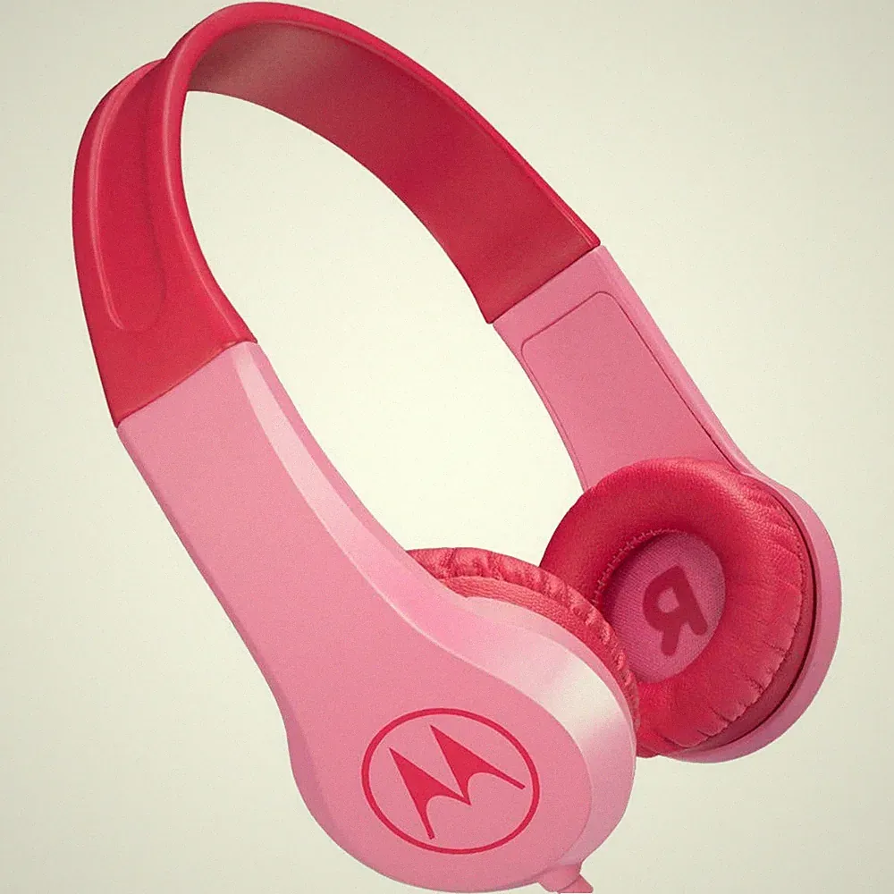 Motorola SQUADS 200 Kinderkopfhörer – Rosa, Lautstärkebegrenzt, 3.5mm Klinke