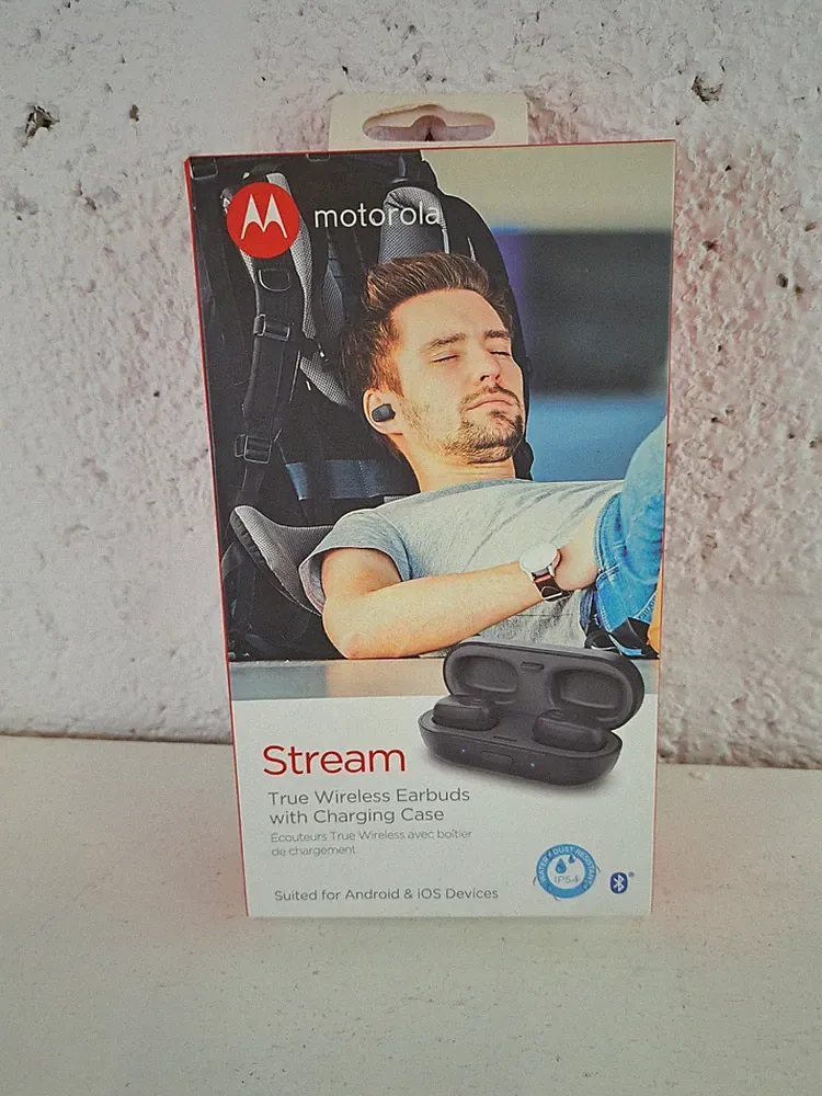 Motorola Stream In-Ear True Wireless Bluetooth Kopfhörer & Ladecase schwarz