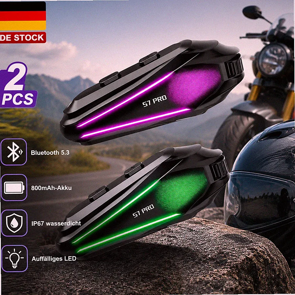 Motorrad Gegensprechanlage Headset Motorradhelm Kopfhörer Helm Intercom Mikrofon