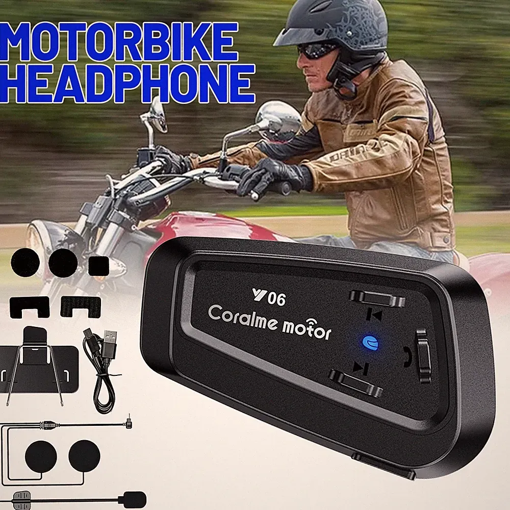 Motorrad Helm Bluetooth Kopfhörer 5 3 mit Mikrofon Stereo Schwarz Hard Mikrofon！